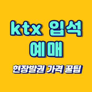 ktx 입석 예매