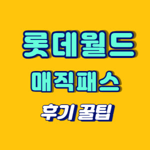 롯데월드 매직패스 하는법