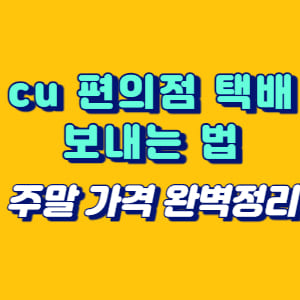 cu 편의점 택배 보내는 법