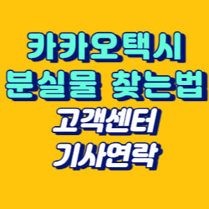 카카오택시 분실물 찾는법